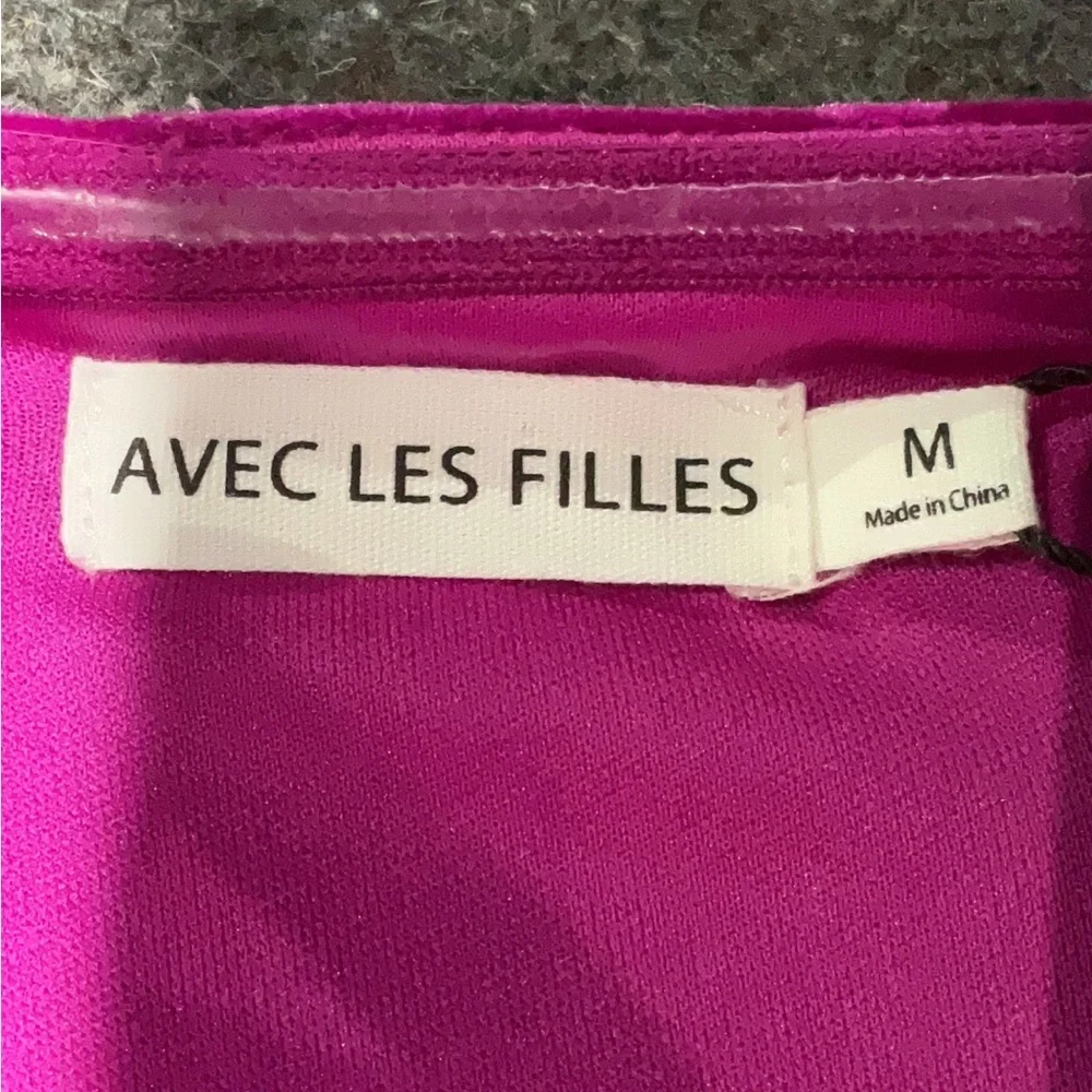 NWT Anthropologie Avec Les Filled Strapless Velvet Mini Dress in Fuchsia Pink - Picture 4 of 7